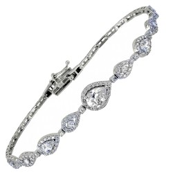 Λευκόχρυσο βραχιόλι Κ14 με ζιργκόν